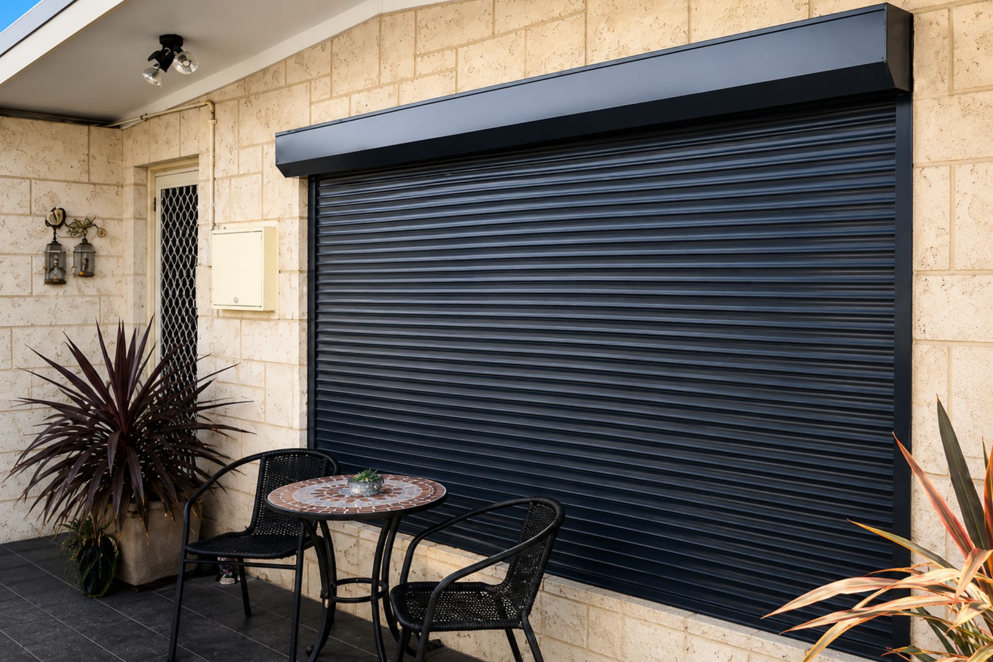 Roller shutters installed on a Perth home